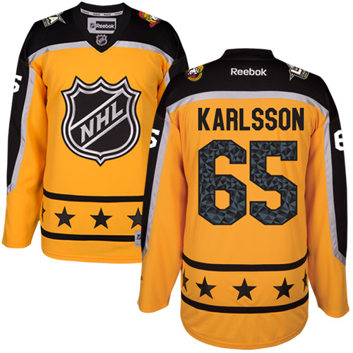 Senators #65 Erik Karlsson Yellow All-Star Atlantic Division Stitched Youth NHL Jersey